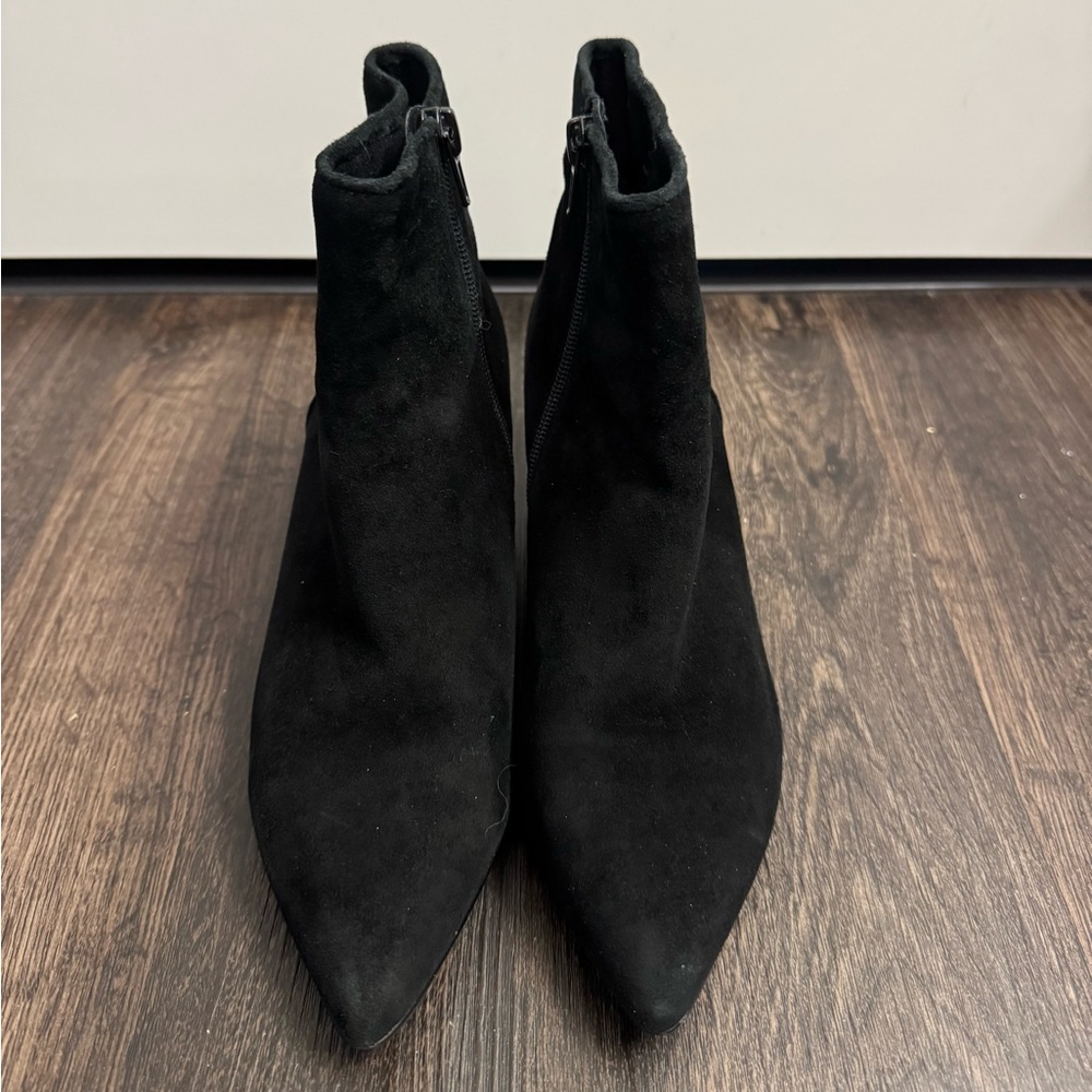 Steve Madden Black Suede Leather Heeled Ankle Booties 6.5M